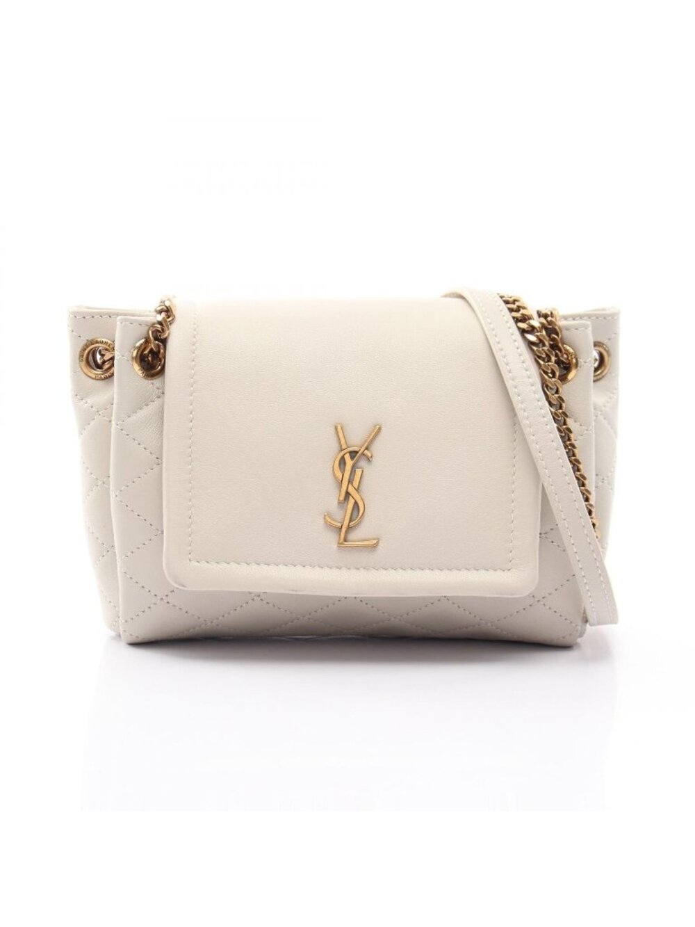 Saint Laurent Paris Shoulder Bag Monogram Mini Nolita Ivory Leather